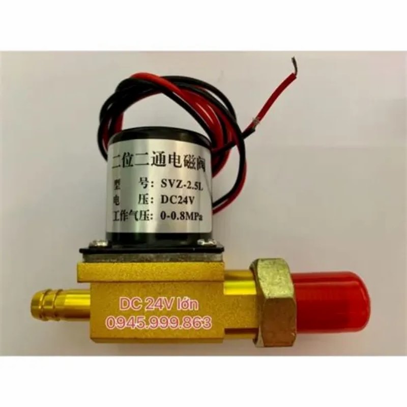 Van khí DC -24V DF2-3-D (T) (dùng cho máy Mig chuẩn Pana, có 1 đầu to và 1 đầu nhỏ)
